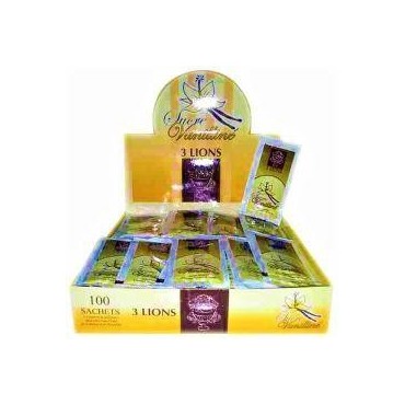 3 Lions sucre vanillé paquet de 100 sachet 6g