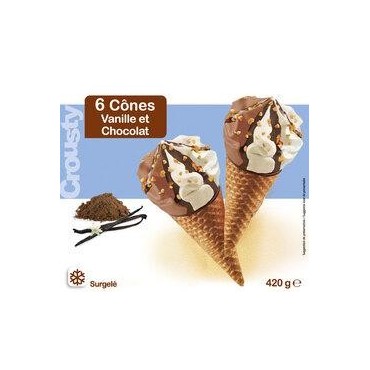 6 Cônes Vanille Choco 420g