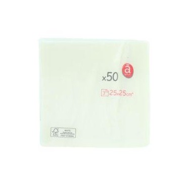 Actuel serviettes en papier 25x25cm blanc x50