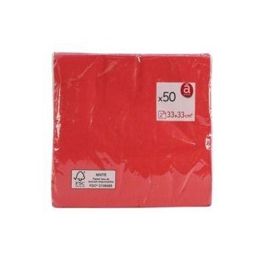 Actuel serviettes rouge 33cm x50