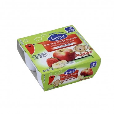 AUCHAN BABY COUPELLES POMME 4x97g
