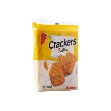 Auchan biscuits crackers salés 3 sachets de 100 g