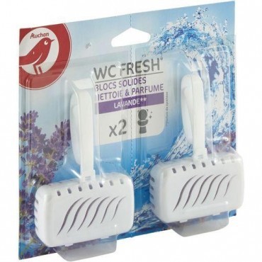 Auchan bloc wc solide fresh lavande x2