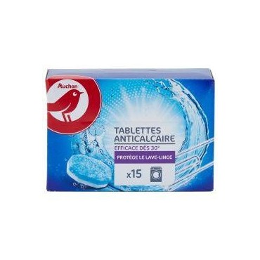 Auchan boîte de 15 tablettes anticalcaire 225g
