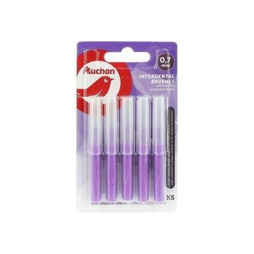 AUCHAN Brossettes interdentaires 0,7mm 5 brossettes