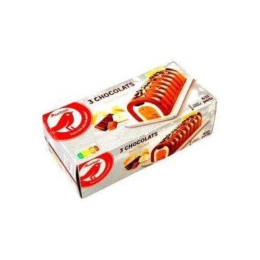 AUCHAN Bûche glacée aux 3 chocolats 8-10 parts 534g