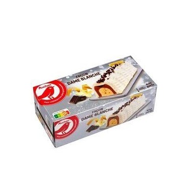 AUCHAN Bûche glacée façon dame blanche 8-10 parts 530g