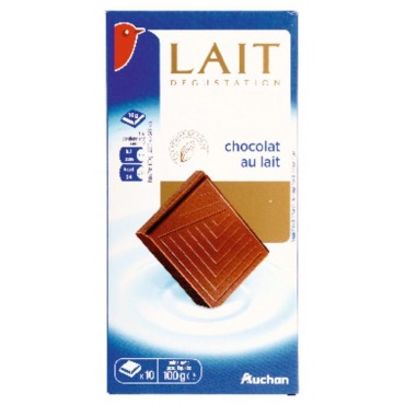 Auchan chocolat au lait 100g