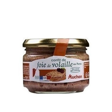 Auchan confit de foie de volaille 180g