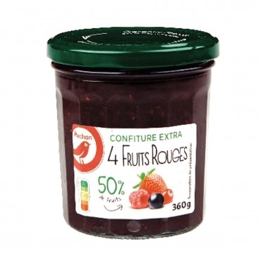 Auchan confiture extra 4 fruits rouges 360g