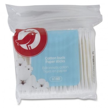 Auchan coton tige en papier sachet de 160