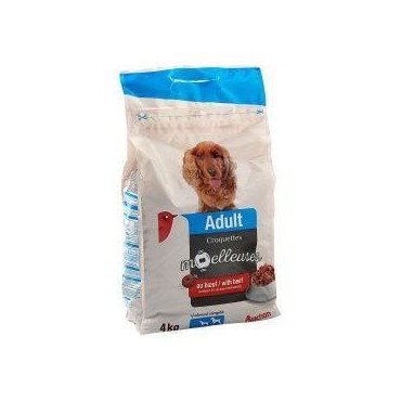 Auchan croquettes moelleuses au boeuf pour chiens sac de 4Kg