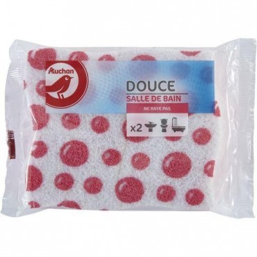 Auchan éponge grattante douce sdb x2