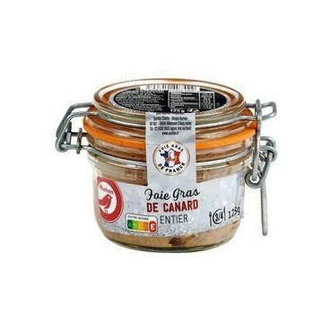AUCHAN Foie gras de canard entier 3-4 parts 125g