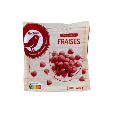 AUCHAN Fraises fruits entiers surgelés 450g