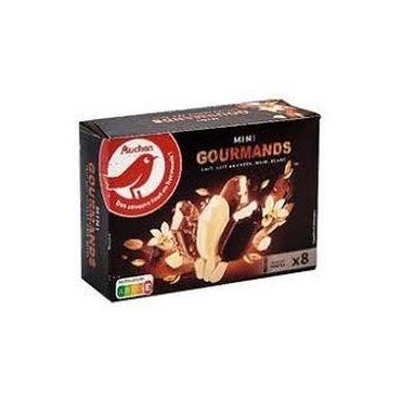 Auchan glace mini gourmands 8 bâtonnets chocolat 258g
