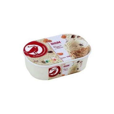 AUCHAN Glace raisins au Rhum 528g