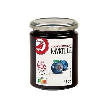 Auchan La Gourmande confiture extra de myrtilles 330 g