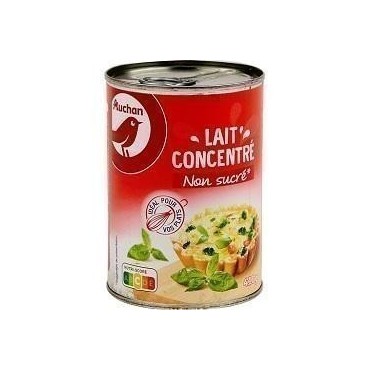 Auchan lait concentré non sucré 410g