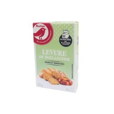 Auchan levure de boulangerie pains & brioches 6 sachets de 5 g