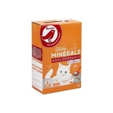 Auchan litière minérale agglomérante fraîcheur 5L