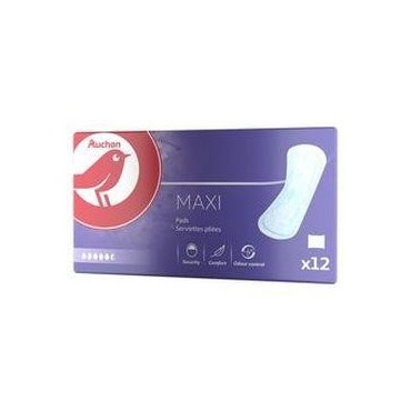Auchan Maxi serviettes adulte pliées x12
