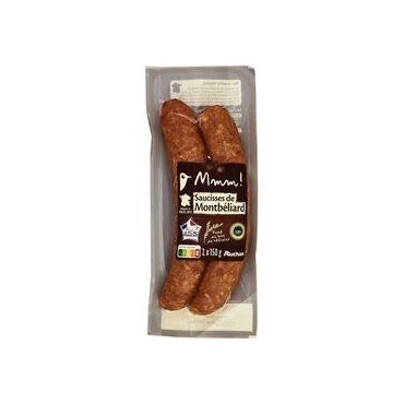 AUCHAN MMM! Saucisses de Montbéliard IGP 2 pièces 300g