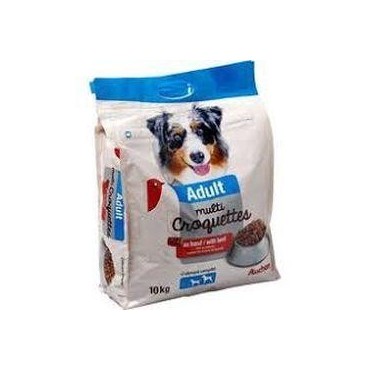 Auchan multi croquettes boeuf adultes 10 kg