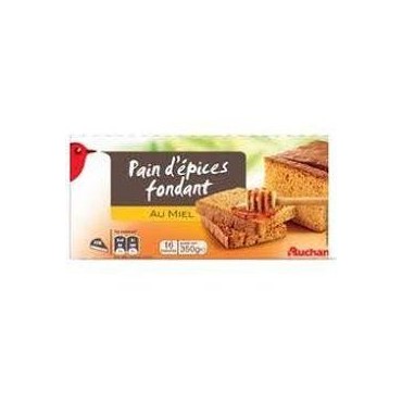 Auchan pain d'épices fondant au miel en tranches 350 g