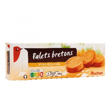 Auchan palets bretons pur beurre 125g