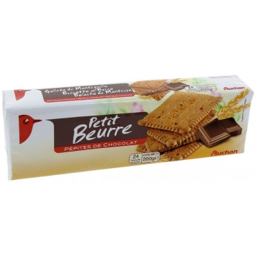 Auchan petit beurre pépites de chocolat 200g