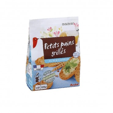 Auchan petits pains grillés sans sucres ajoutés 225g