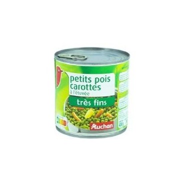 Auchan petits pois et carottes à l'étuvée 800g