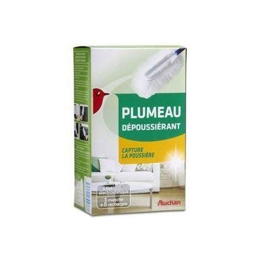 AUCHAN Plumeau dépoussiérant 5 recharges 1 plumeau
