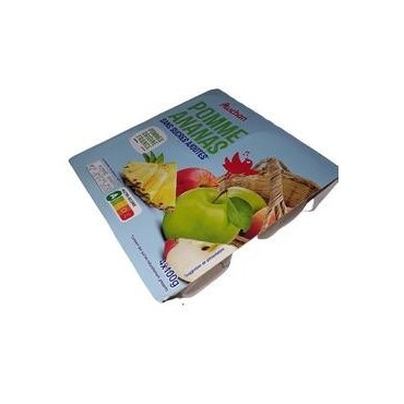 Auchan Pomme Ananas Sans sucres Ajoutés 4x100G