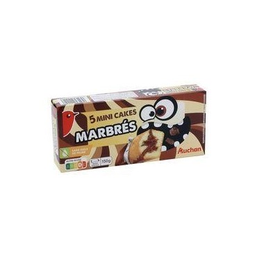 AUCHAN RIK & ROK Mini cakes marbrés chocolat, sachets individuels 5...