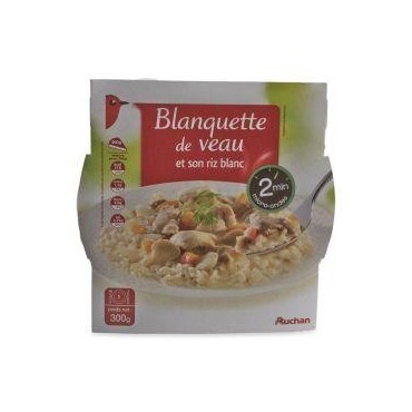 Auchan riz blanquette veau 300g