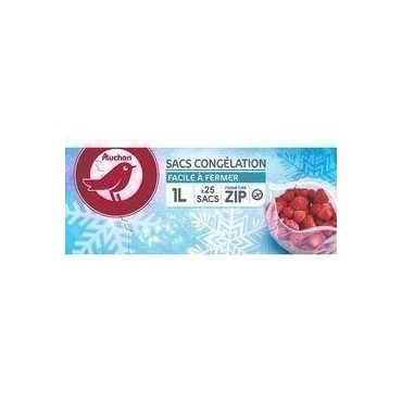 Auchan sacs de congélation avec fermeture zip petit modèle 1l x25
