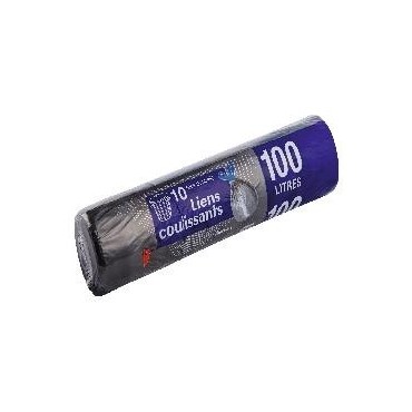 Auchan sacs poubelle liens coulissants 100 litres x10