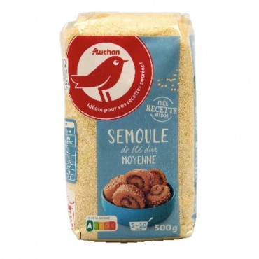 Auchan semoule de blé dur moyen 500g