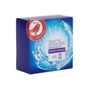 AUCHAN Tablette anticalcaire pour lave-linge 45 lavages 45 table