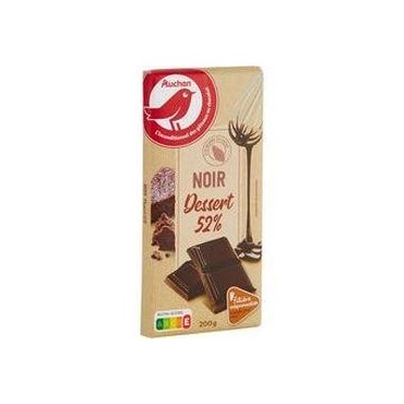 Auchan tablette de chocolat dessert noir 52% 200 g