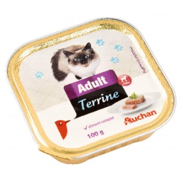 Auchan terrine pour chat à l'agneau 100G