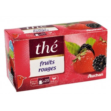 Auchan thé aromatisé fruits rouges 25 sachets