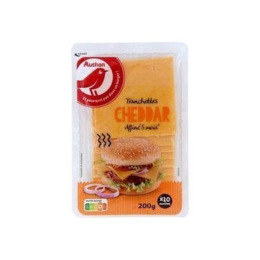 Auchan tranchettes de cheddar 200g