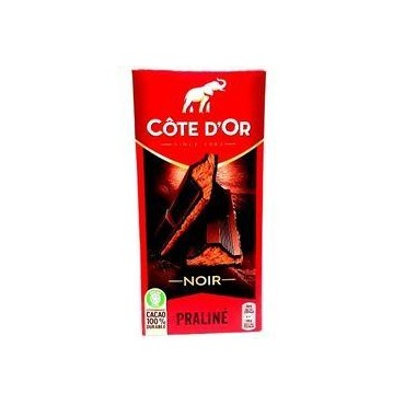 COTE D'OR - chocolat praline fondant/noir tablette 200g