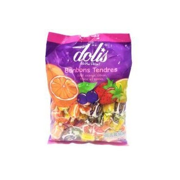Dolis bonbons tendres goût orange, citron, fraise et cassis sachet...