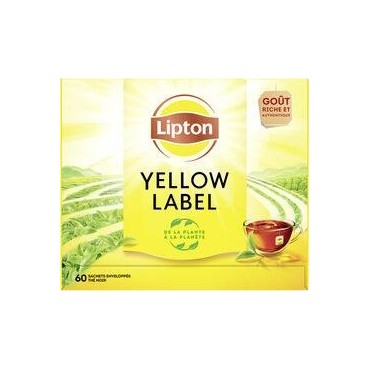 LIPTON Thé Noir Yellow label boite de 60 sachet 120G