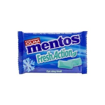 Mentos chewing gum fresh Action goût menthol eucalyptus 2 pièces x1