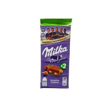 MILKA Tablette de chocolat au lait et noisettes entières 2 pièces...